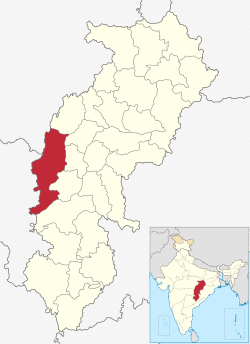 Location of Rajnandgaon in Chhattisgarh