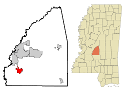 Location of Florence, Mississippi