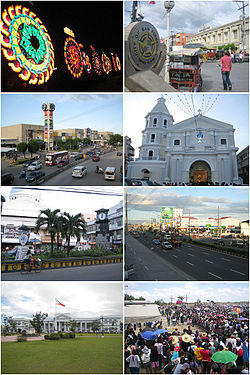 (From top, left to right): Giant Lantern Festival, San Fernando City Hall, SM City Pampanga, Metropolitan Cathedral of San Fernando, 250th Anniversary Clock Tower, Jose Abad Santos Avenue (Olongapo-San Fernando-Gapan Road), Pampanga Provincial Capitol and San Pedro Cutud Lenten Rites, SM City San Fernando