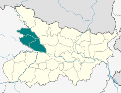 Location of Saran division in Bihar