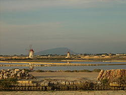 Salt evaporation ponds at Marsala