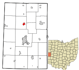 Location in Darke County and the state of Ohio.