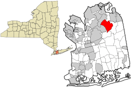 Location in Nassau County and the state of New York.