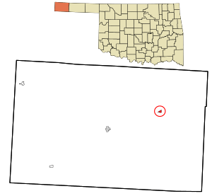 Location in Cimarron County and state of Oklahoma.