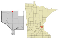 Location of the city of Bethel within Anoka County, Minnesota
