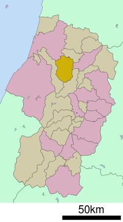 Location of Tozawa in Yamagata Prefecture