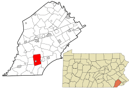 Location in Chester County and the state of Pennsylvania.