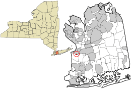 Location in Nassau County and the state of New York.