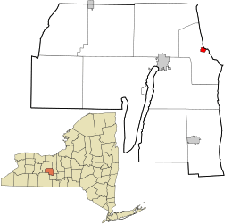 Location in Yates County and the state of New York.