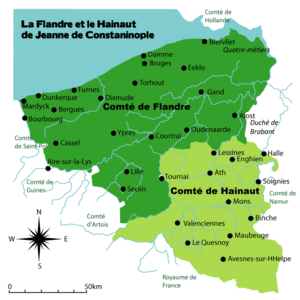 Carte des comtés de Flandre et de Hainaut sous la comtesse Jeanne de Constantinople (1200-1244).png