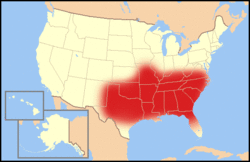 The area roughly considered to constitute the United States Bible Belt
