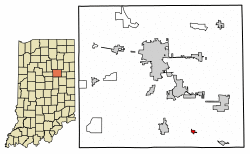 Location of Fowlerton in Grant County, Indiana.