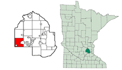 Location of Minnetrista within Hennepin County, Minnesota