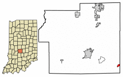 Location of Morgantown in Morgan County, Indiana.