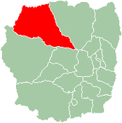 Fenoarivobe (shown in red) on a map of the former Antananarivo Province