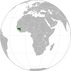 Location of Guinea (dark green)