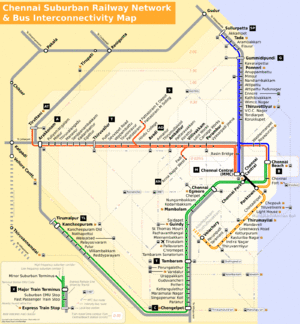 Chennai suburban rail and bus interconnectivity map.png