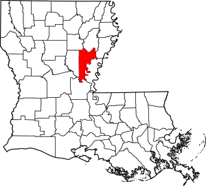 Map of Louisiana highlighting Catahoula Parish