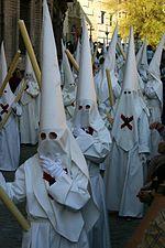 Not what you may think - these are nazarenos (hooded penitents) in the Holy Week parade in Granada (IMG 5519a).jpg