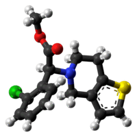 Ball-and-stick model clopidogrel