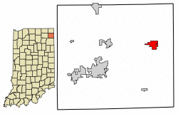 Location of Butler in DeKalb County, Indiana.