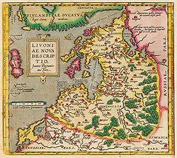 Livonia, as shown in the map of 1573 of Joann Portantius.
