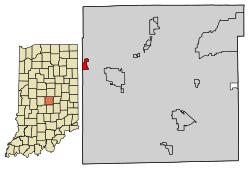 Location of Clermont in Marion County, Indiana.