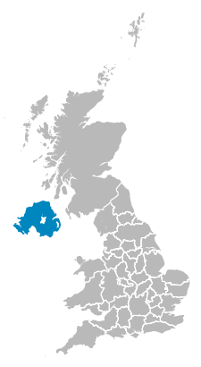 Map of Northern Ireland Police area in the United Kingdom.svg