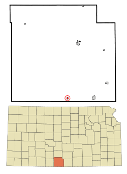 Location within Barber County and Kansas