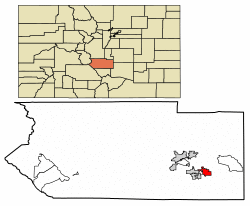 Location of the City of Florence in Fremont County, Colorado.