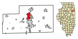 Location of Bourbonnais in Illinois