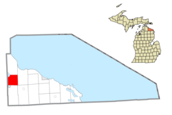Location within Presque Isle County