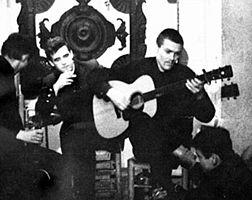 Graham performing at The Troubadour with Louis Killen