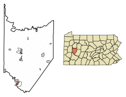 Location of Apollo in Armstrong County, Pennsylvania.