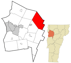 Location in Chittenden County and the state of Vermont.