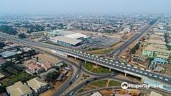 Aerial view of ShopRite roundabout, Effurun, Delta State