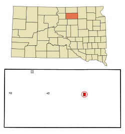 Location in Edmunds County and the state of South Dakota