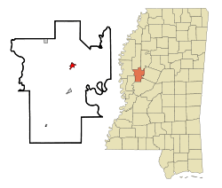 Location of Belzoni, Mississippi