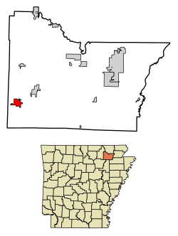 Location in Lawrence County, Arkansas