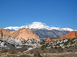 Pikes Peak from the Garden of the Gods in Colorado Springs