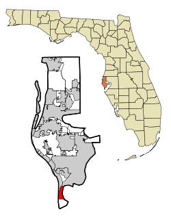 Location in Pinellas County and the state of Florida