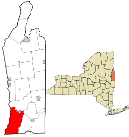 Location in Washington County and the state of New York.