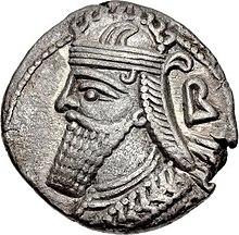 Tetradrachm of Vologases IV, minted at Seleucia in 153.jpg