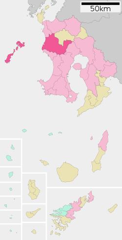 Location of Satsumasendai in Kagoshima Prefecture