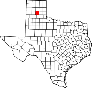 Map of Texas highlighting Armstrong County