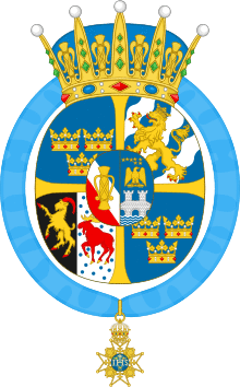 Coat of arms of Princess Madeleine, Duchess of Hälsingland and Gästrikland.svg