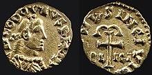 Tiers de sou de Paris aux noms de Clovis II et saint Eloi.jpg