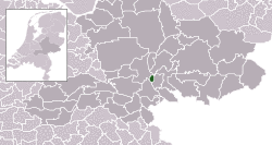 Highlighted position of Westervoort in a municipal map of Gelderland