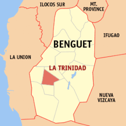 Map of Benguet with La Trinidad highlighted