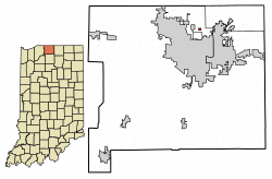 Location of Indian Village in St. Joseph County, Indiana.